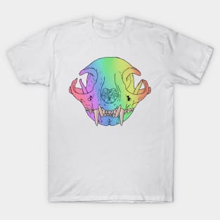 Cat Skull Rainbow T-Shirt